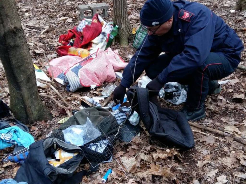 carabiniere controllo nel bosco per spaccio di droga