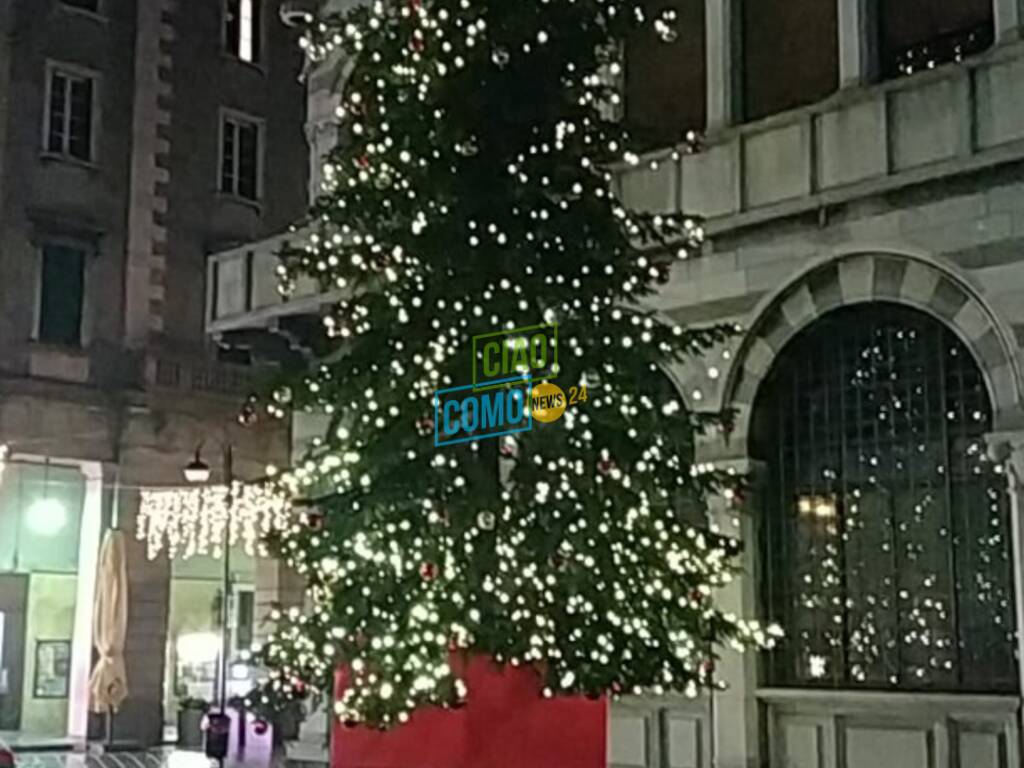 albero di natalke 2020 piazza grimoldi a como accensione