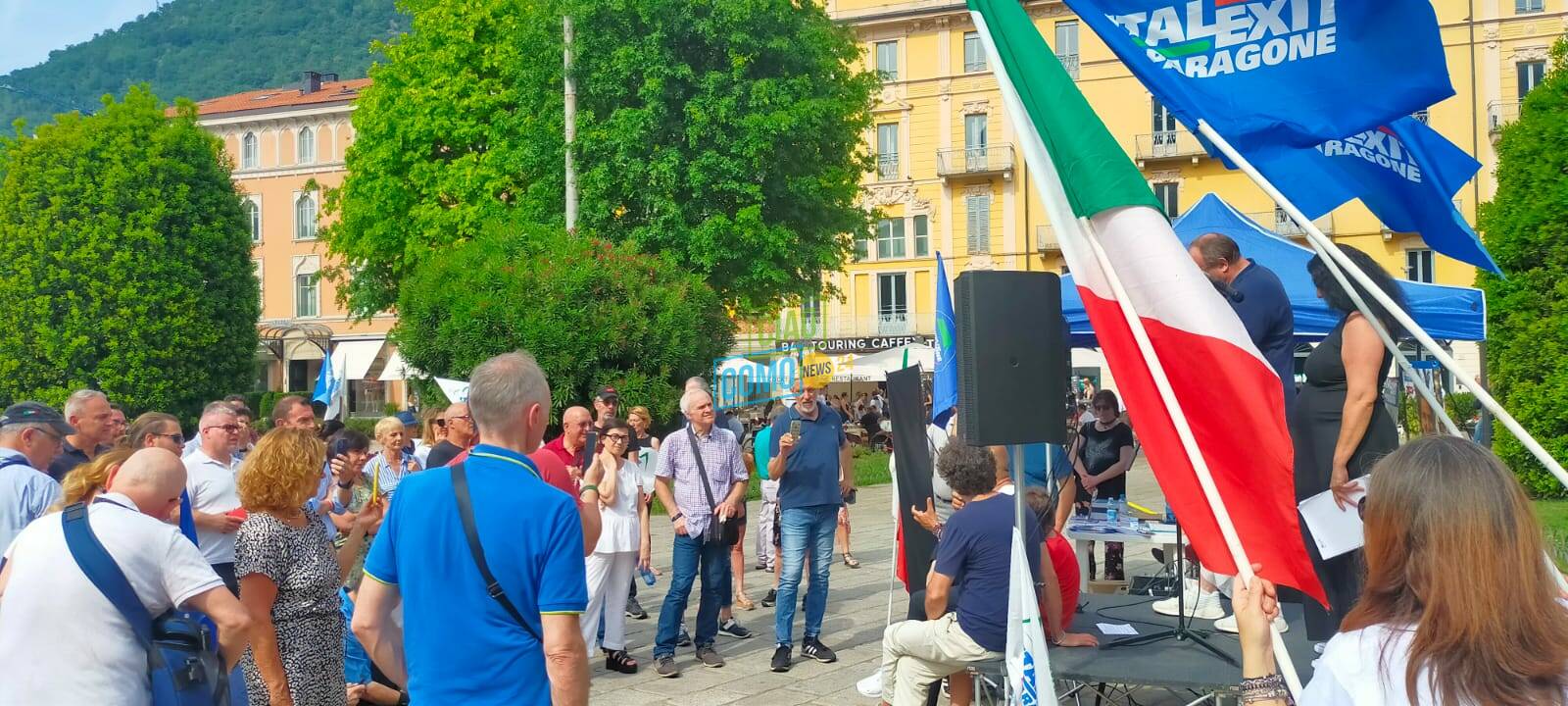 presentazione lista italexit per matrale paragone in piazza cavour