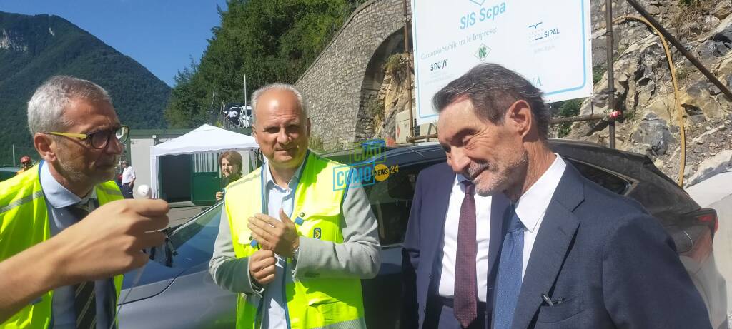 La visita della Regione al cantiere della variante della Tremezzina:  Fermi con Fontana