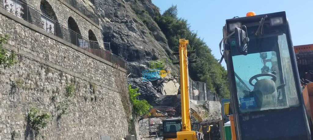 La visita della Regione al cantiere della variante della Tremezzina:  Fermi con Fontana