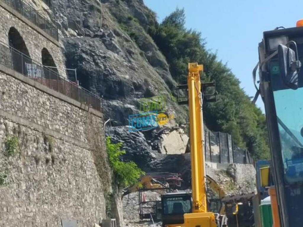 La visita della Regione al cantiere della variante della Tremezzina:  Fermi con Fontana