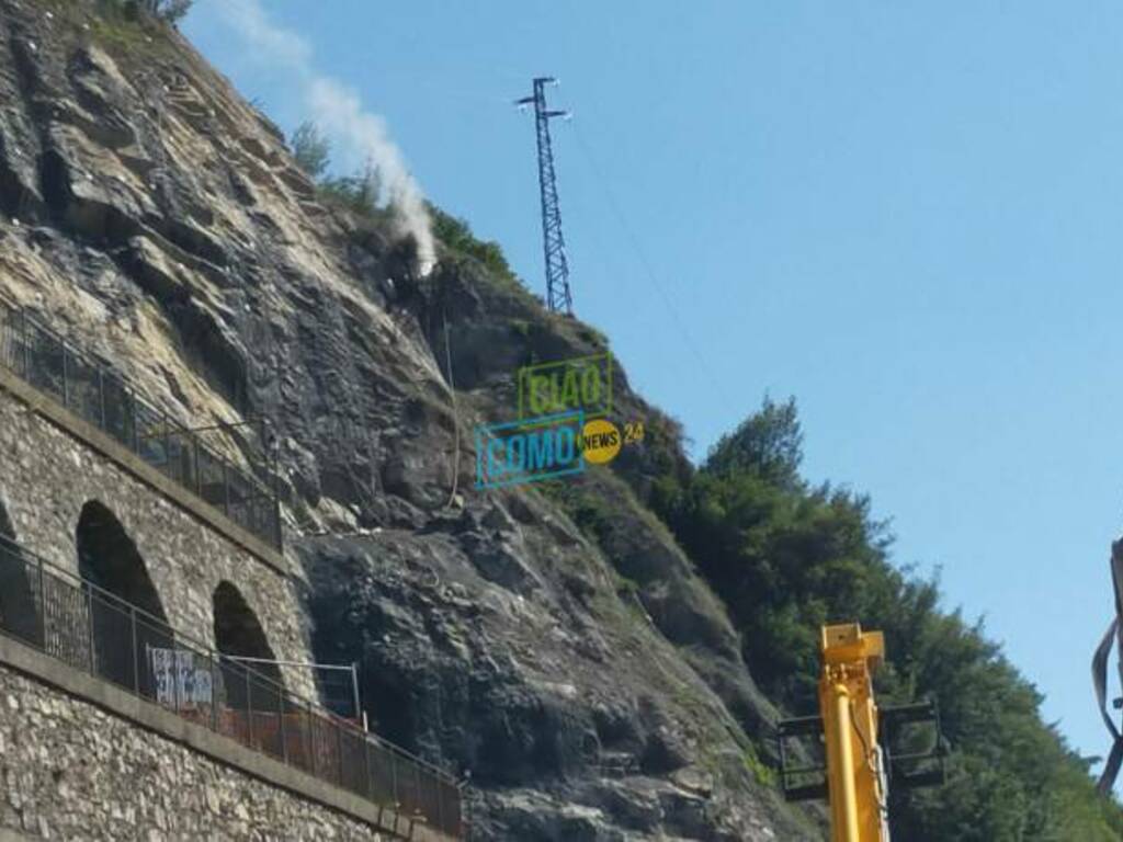 La visita della Regione al cantiere della variante della Tremezzina:  Fermi con Fontana