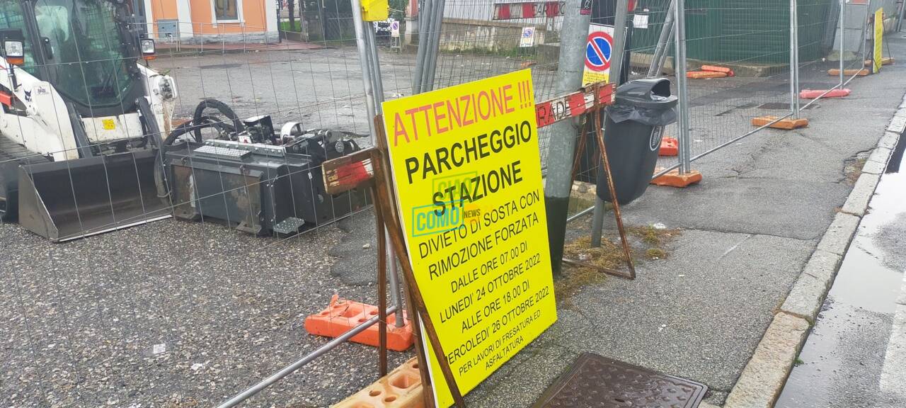 lavori parcheggio nord di camerlata cartelli e transenne