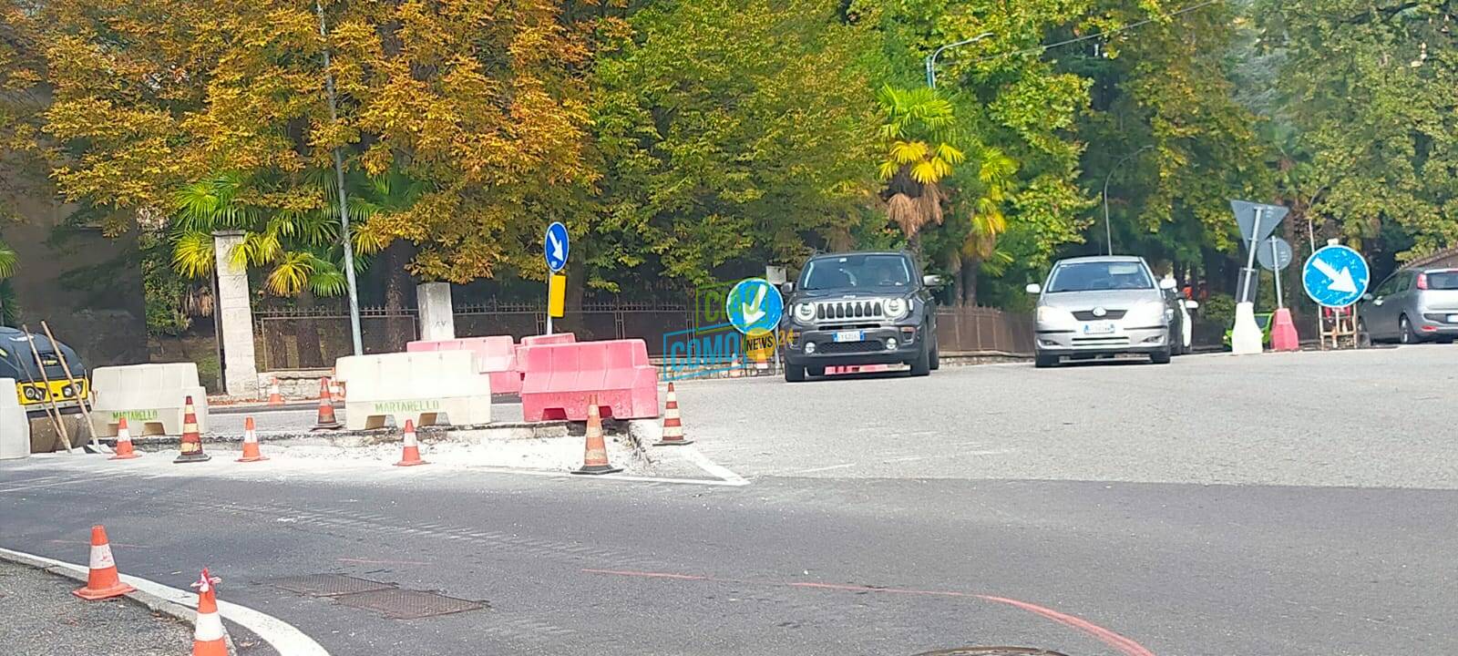 lavori rotatoria di villa olmo iniziano a prendere corpo