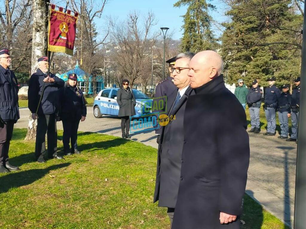 giorno del ricordo delle foibe cerimonia giardini a lago como per questore palatucci