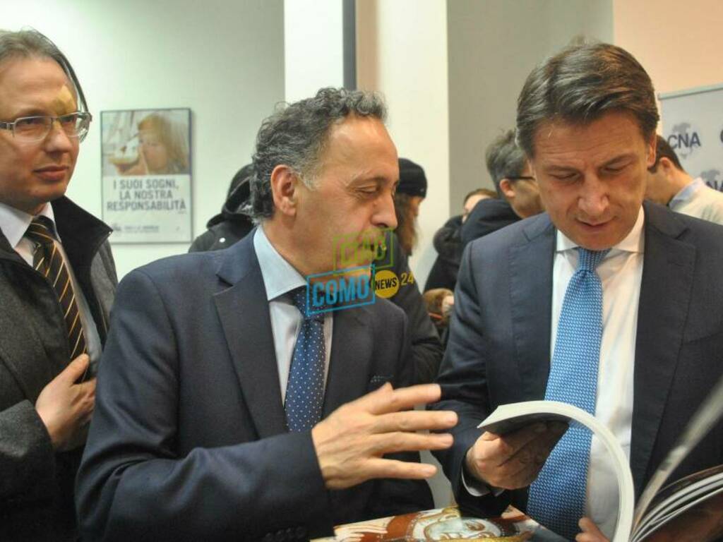 giuseppe conte visita sede sna como per incontrare candidati regionali