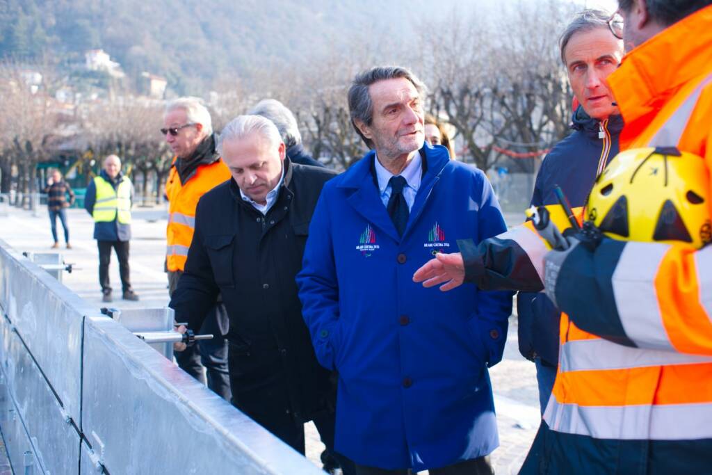 visita a como cantiere paratie di attilio fontana con fermi simulazione prova paratie