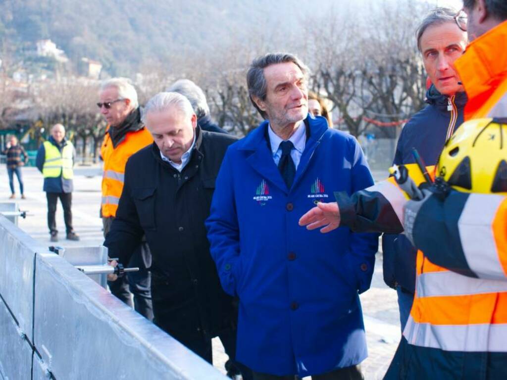 visita a como cantiere paratie di attilio fontana con fermi simulazione prova paratie