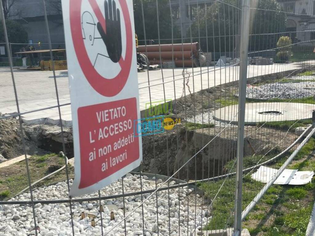 lungolago di como lavori al via per paratie generiche corsie lungolago di como e rete cantiere