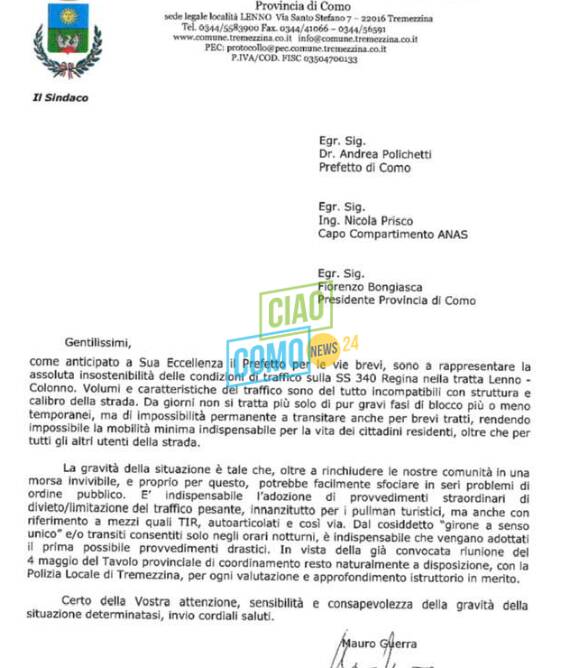 lettera mauro guerra al prefetto per caos sulla regina