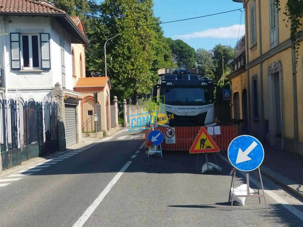 movieri cantiere via per cernobbio a como senso unico alternato per lavori