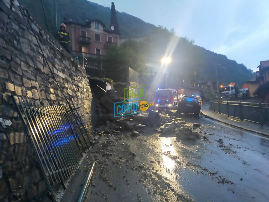 maltempo stasera centro lago muro crollato argegno e grandinata tremezzina