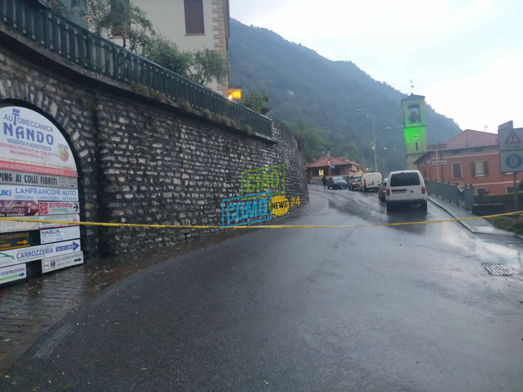 maltempo stasera centro lago muro crollato argegno e grandinata tremezzina