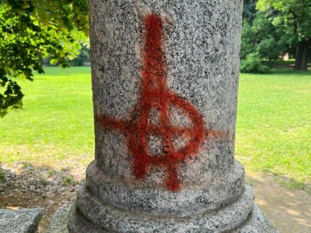 scritte anarchiche e minacce di morte con p38 erba tempietto del parco majnoni