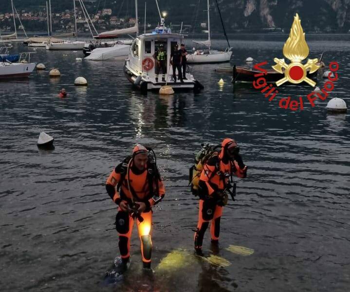 vigili del fuoco sommozzatori pescallo di bellagio recupero turista francese nel lago