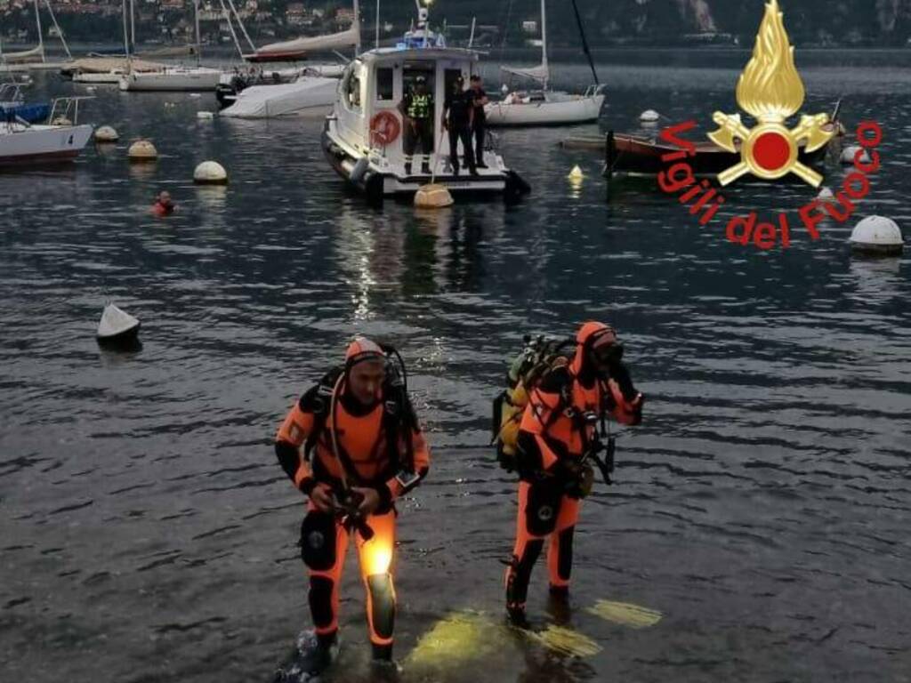 vigili del fuoco sommozzatori pescallo di bellagio recupero turista francese nel lago