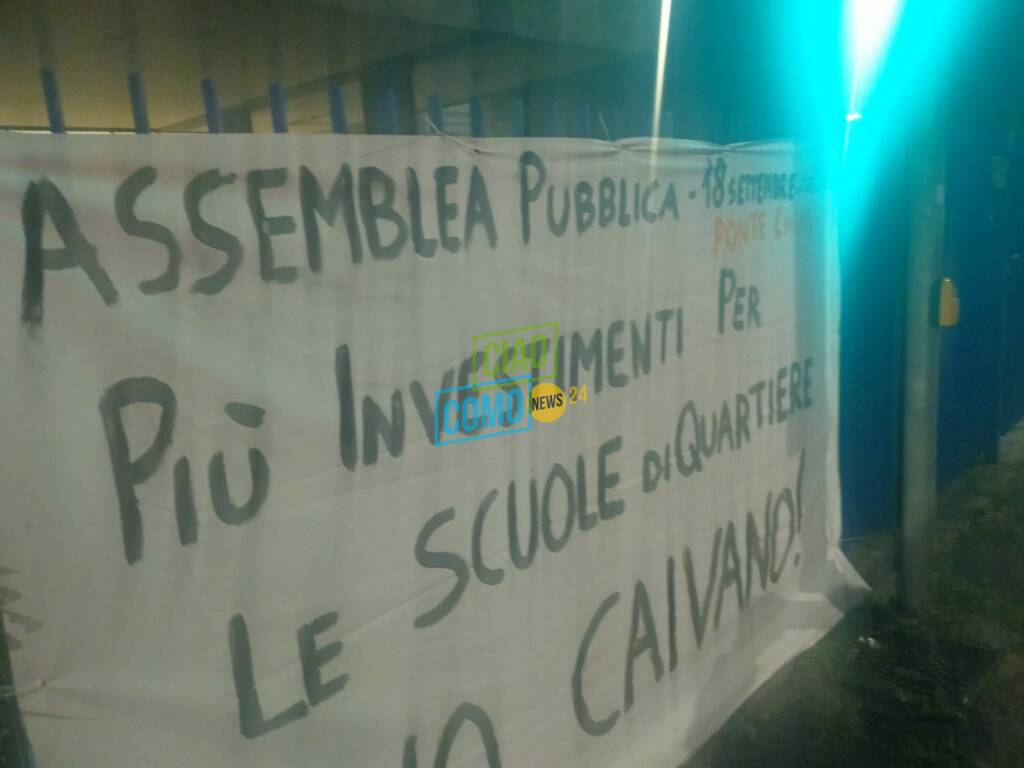 assemblea ponte chiasso genitori e consiglieri opposizione contro vice sindaco roperto per chiusura scuola