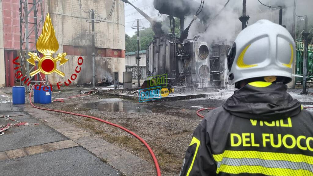 incendio azienda cagno quadro elettrico vigili del fuoco