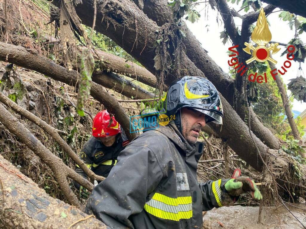 alserio e laglio interventi dei vigili del fuoco per messa in sicurezza smottamenti maltempo