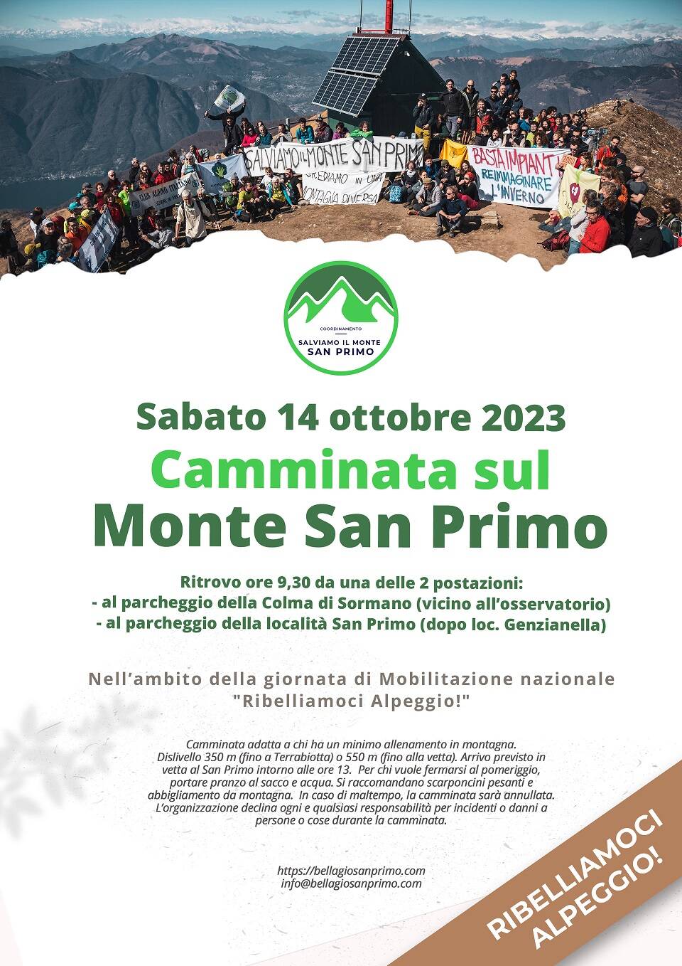 Camminata Salviamo il monte San Primo