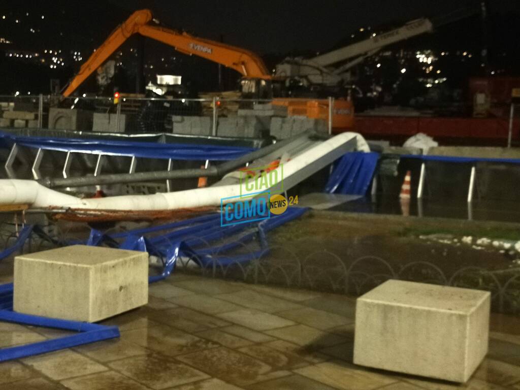 allagata piazza cavour idrovore in azione protezione civile esondazione lago