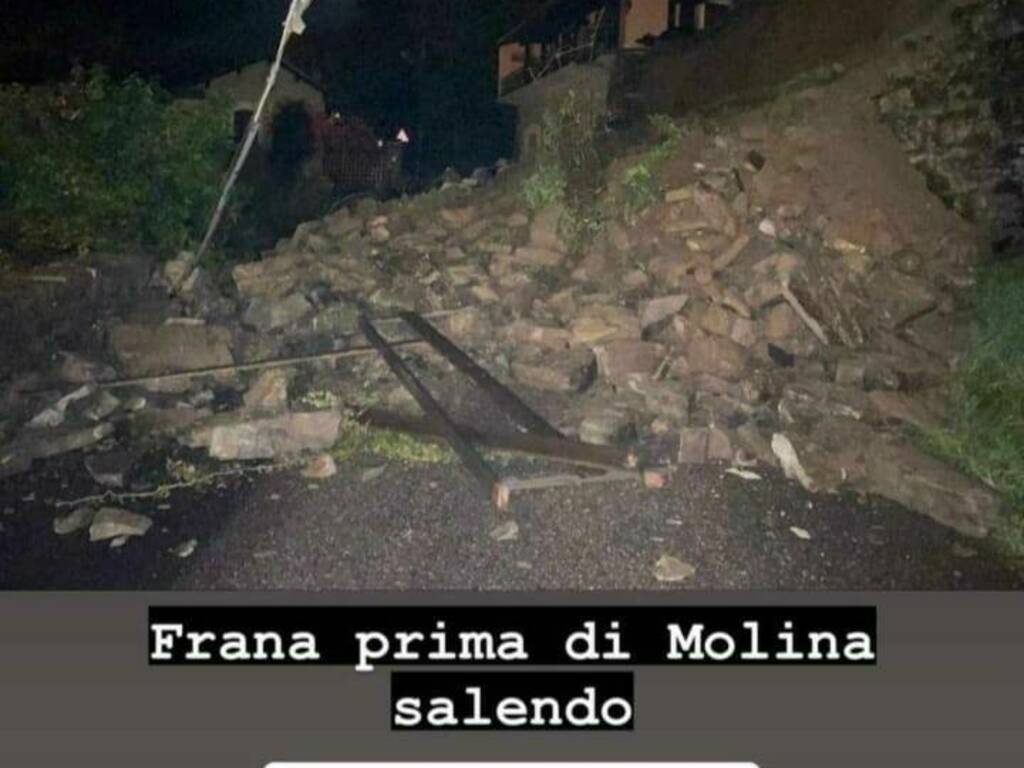 frana a molina di faggeto strada bloccata