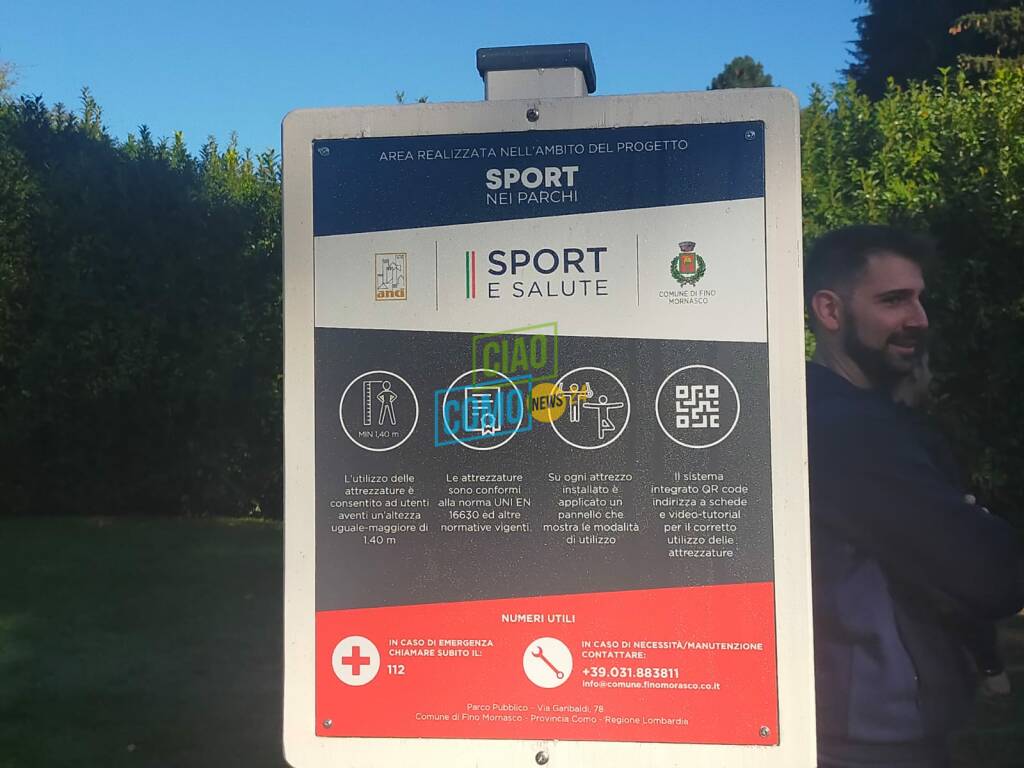 sport nei parchi a fino mornasco presentato il progetto di palestra a cielo aperto nel parco sindaco e ragazzi