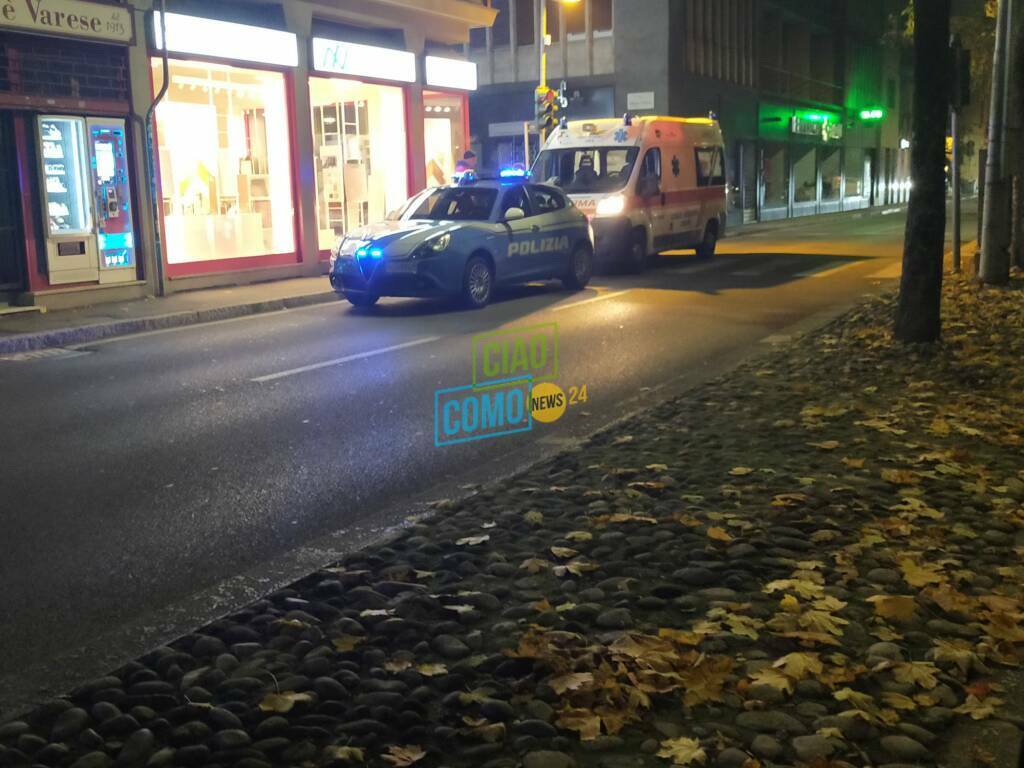 viale varese como stasera aggressione straniero da parte di due persone auto polizia ambulanza