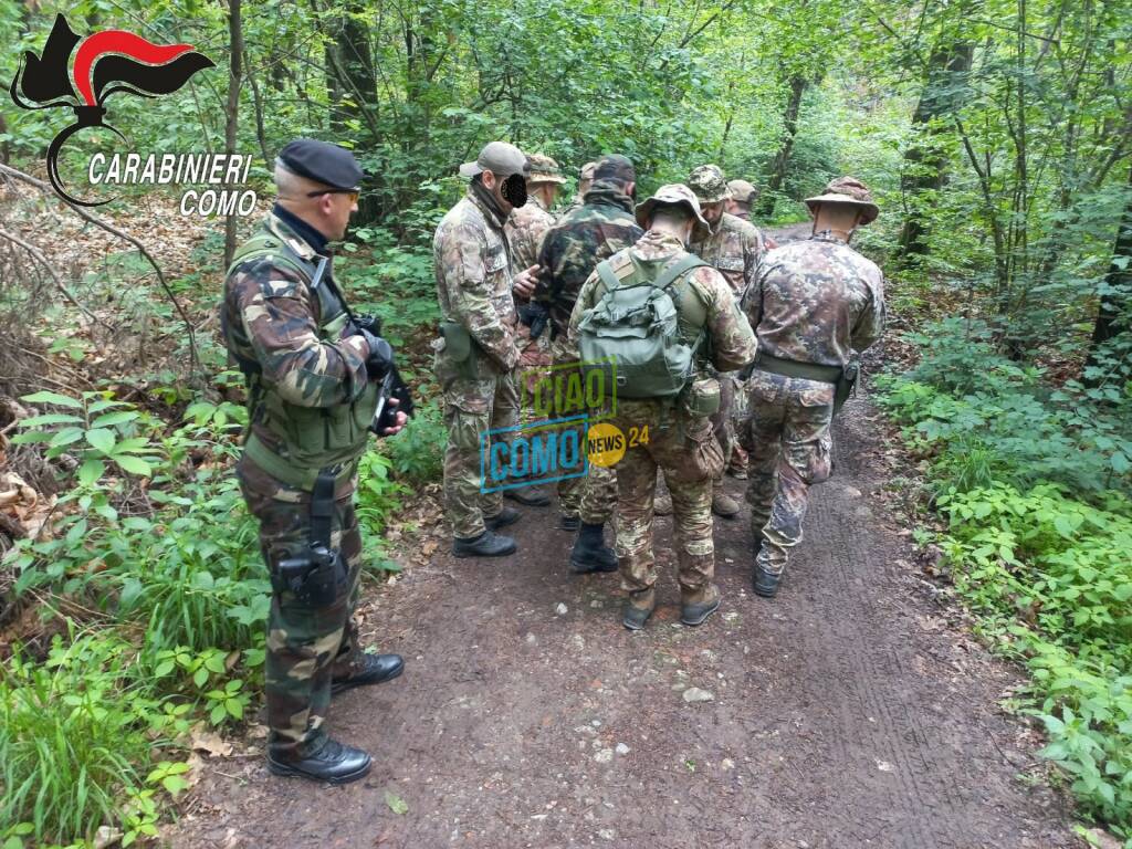 spaccio boschi canturino carabinieri controlli e cacciatori squadrone controlli in boschi