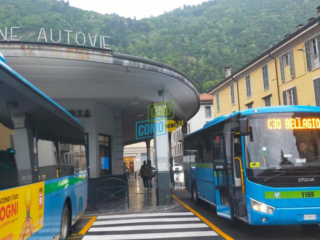 riapertura notte via torno como, strada di nuovo percorribile e bus in partenza da sant'agostino pullman per bellagio