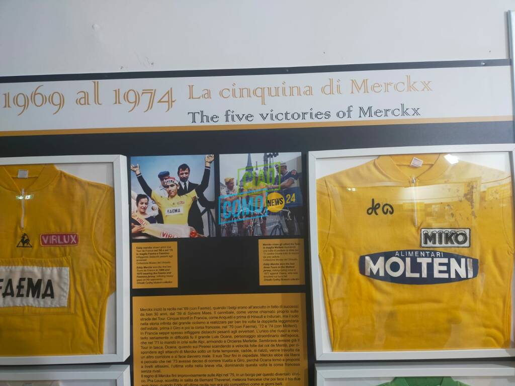 mostra ghisallo in giallo al museo del ghisallo con direttrice e presidente bici magie cimili del Tour de France