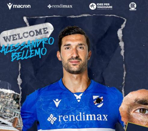 alessandro bellemo ex capitano como con maglia della sampdoria