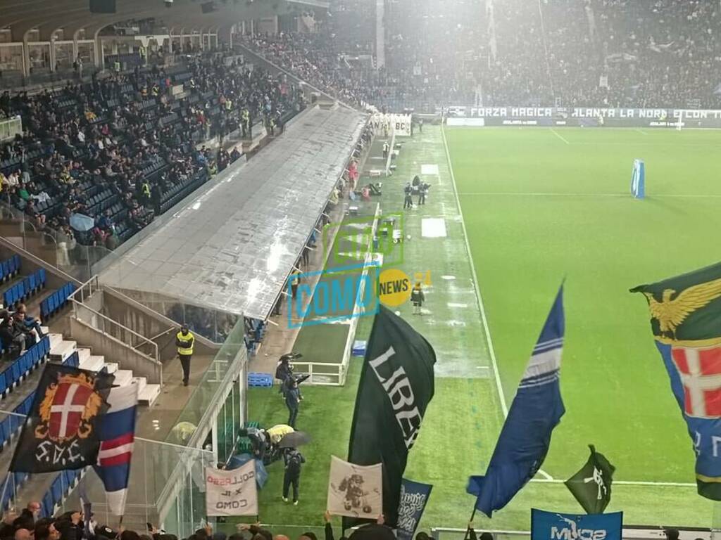 pioggia ferma atalenta como di stasera a bergamo terreno impraticabile giocatori ed arbitro